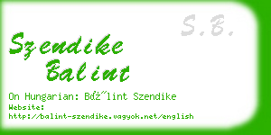 szendike balint business card